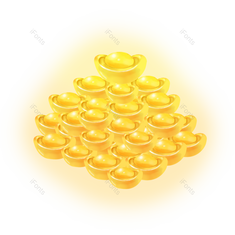 装饰图片,元宝元素,素材PNG,黄金免抠素材